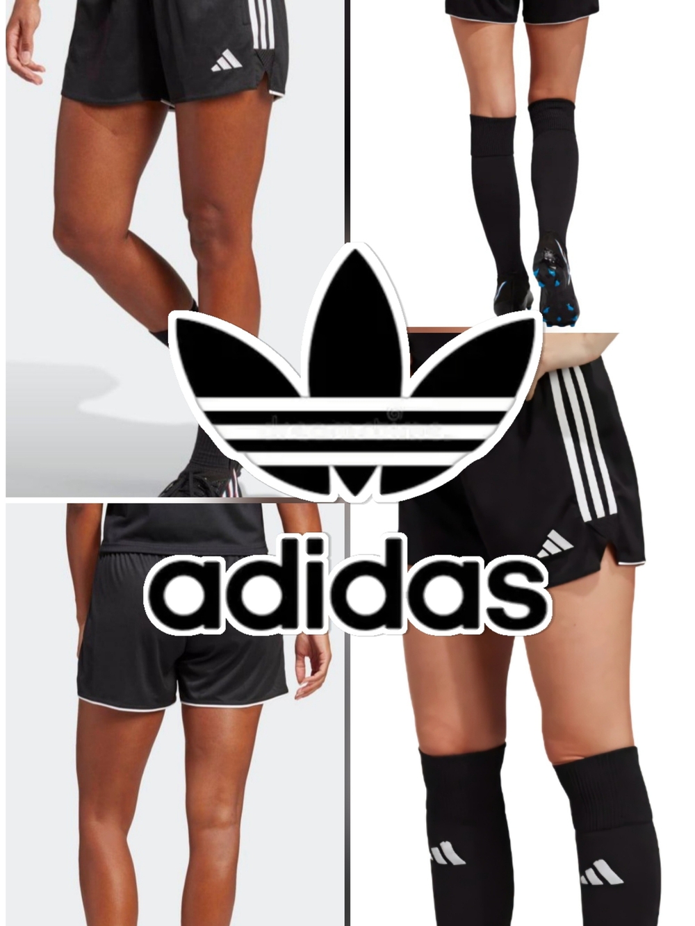 3 For $30😃NWT Adidas Women's Tiro 23 League 3-Stripe Athletic Shorts BLK/WT